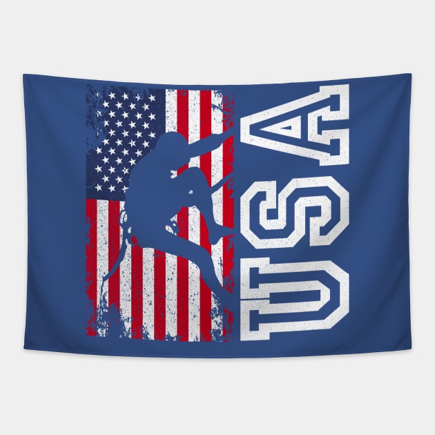 Baseball USA Flag 4th of July Patriotic American Tapestry by Horskarr