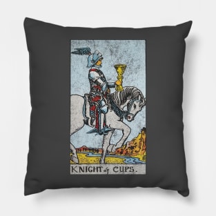 Knight of cups tarot card (distressed) Pillow