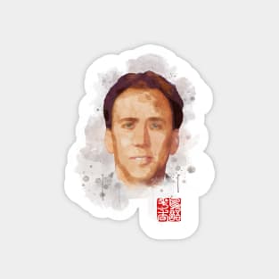 Nicolas Cage Watercolor Magnet