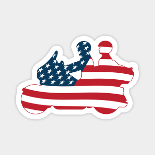 Patriotic American Flag Touring Motorcycle Magnet