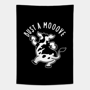 Bust A Mooove Funny Cow Pun Tapestry