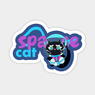 space cats the cool black kitten Magnet