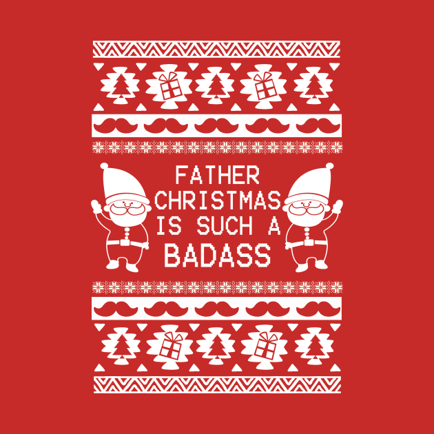 Best christmas gifts Funny ugly Father Christmas badass tee by AwesomePrintableArt