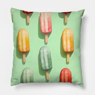 Orange, Strawberry and Lime Popsicle Pattern Pillow