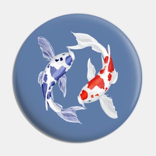 Yin Yang Koi fish Pin