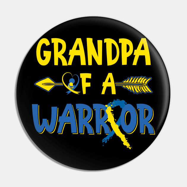 Grandpa Of A Warrior Down Syndrome Awareness Pin by nadinecarolin71415