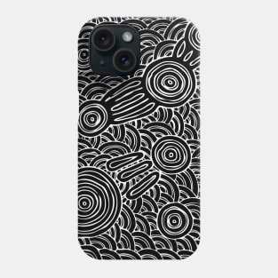 Aboriginal Art - Meeting Places Black Phone Case