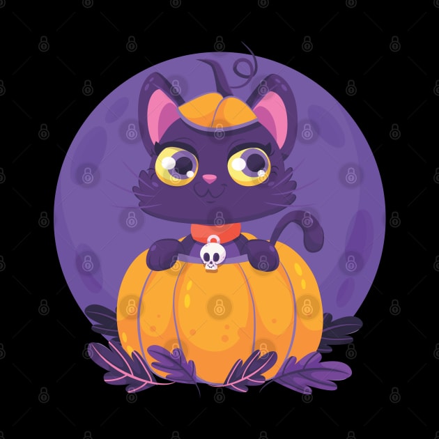 cat in the pumpkin by Cryptocactos 