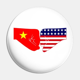 Vietnam & USA Fist Bump Patriot Flag Series Pin