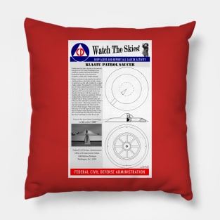 Civil Defence Poster - The Day the Earth Stood Still Pillow