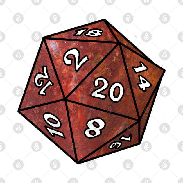 Red jasper D20 Dice by TheUndeadDesign