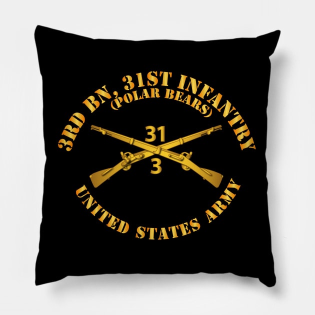 3rd Bn 31st Infantry Regt - Polar Bears - Infantry Br Pillow by twix123844