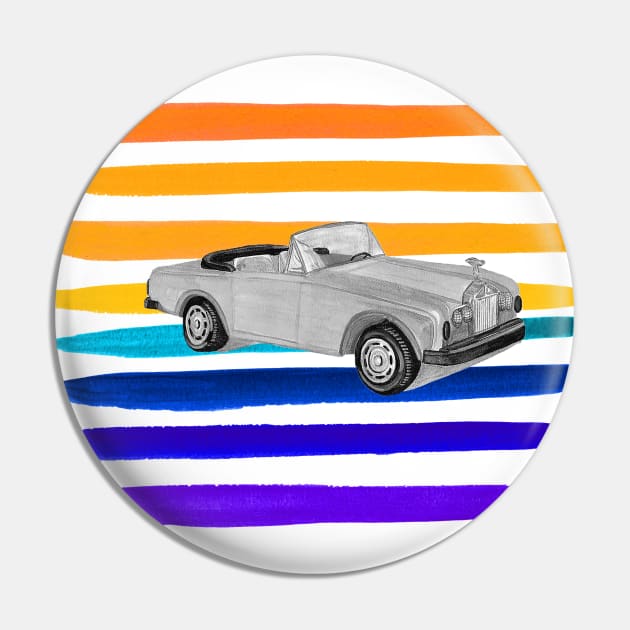 Black vintage car  with colorful gouache painted background Pin by kuallidesigns