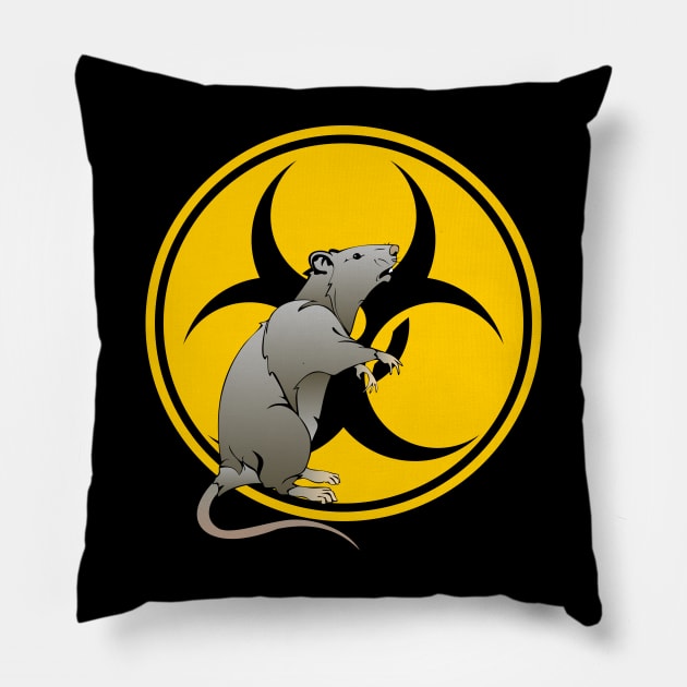 Biohazard rat Pillow by Psychodelic Goat