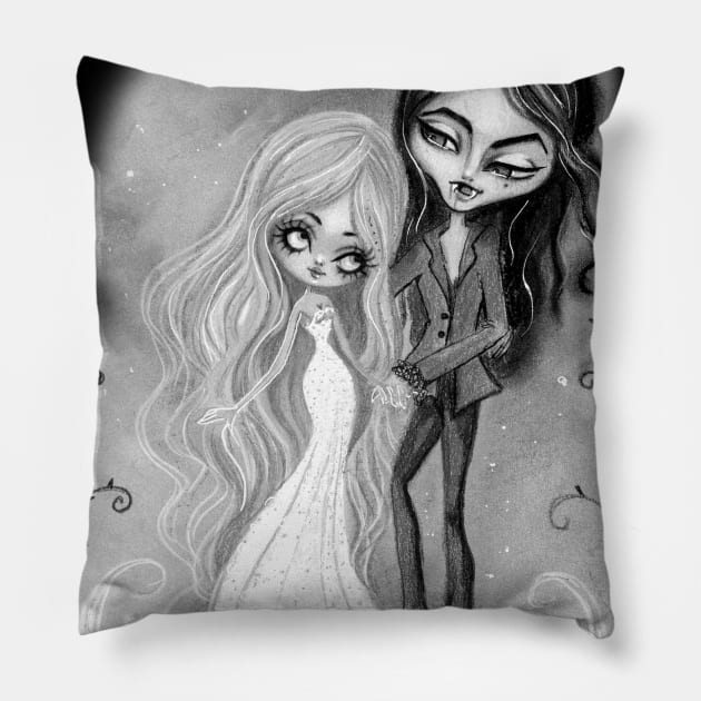 Vampire and ghost in love Pillow by mapetitepoupee