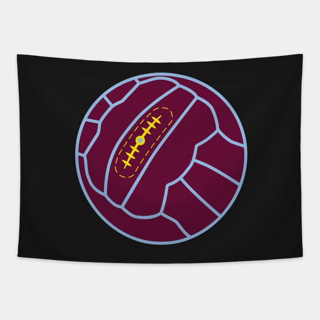 Aston Villa Vintage Football Tapestry by TRNCreative