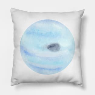 Neptune Watercolor Illustration Pillow