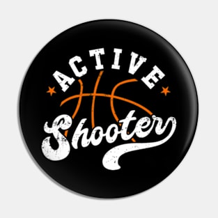 Basketball Active Shooter Pin