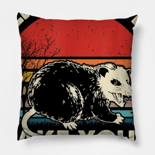 Funny Ugly Cat Vintage Live Ugly Fake Your Death Opossum Pillow