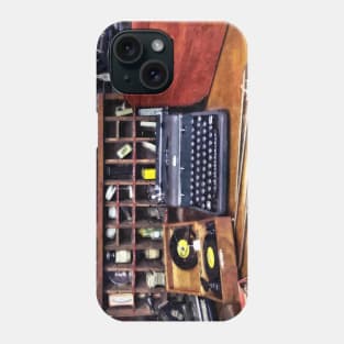 Vintage Typewriter and Vinyls Phone Case