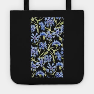 pattern with blue wildflowers Tote