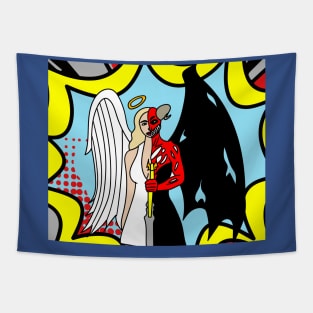 Fight Angel Devil Good Against Evil Tapestry