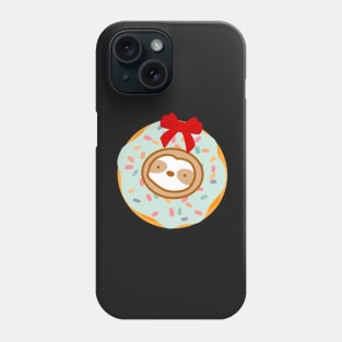 Christmas Wreath Donut Sloth Phone Case