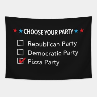 Choose Your Party: Republican Democratic Pizza Tapestry