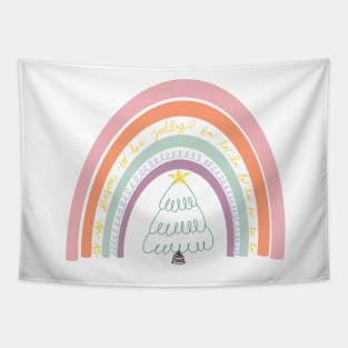 Boho Tis the Season Rainbow Tapestry