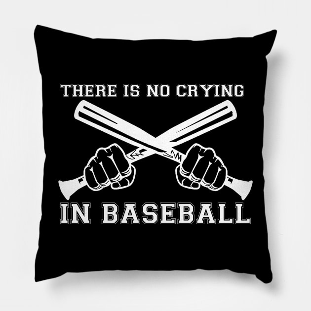 No Crying In Baseball 1505 Pillow by Tekad Rasa