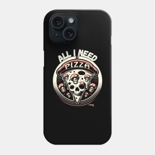 Slice Savant: All I Need is a Pizza Lover - The Mushroom Capriciosa Mafioso! - Funny Retro Vintage Style Phone Case