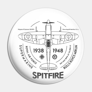 Vintage RAF Spitfire WW2 Fighter Plane Pin