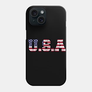 USA flag letters Phone Case