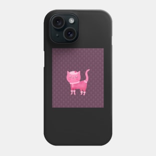 The pink kitten feeling good in her cosy outfit Phone Case