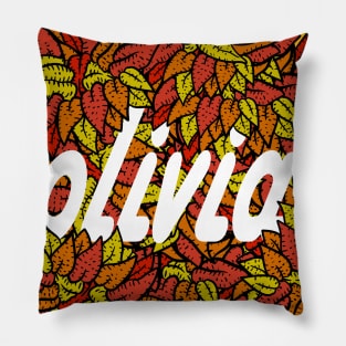 olivia, name art in leaves. Pillow