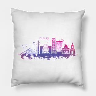 Dublin Watercolor Skyline Pillow