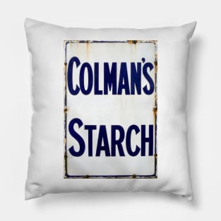 The Good Old Days of Starch, Vintage Enamel Sign. Pillow