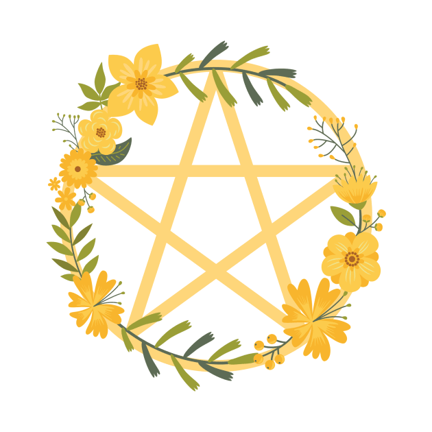 Spring Floral Pentacle Design Cheeky Witch® by Cheeky Witch