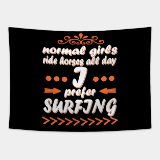 Surfing surfing girl wave gift saying Tapestry