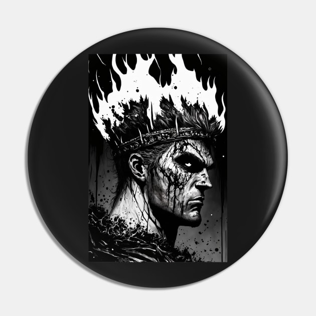 Fierce King of Fire Illustration Pin by TheArtfulAllie
