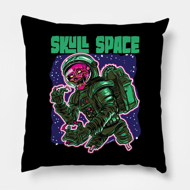 Skull Space Zombie Astronaut Pillow by eShirtLabs