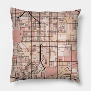 San Bernardino Map Pattern in Soft Pink Pastels Pillow