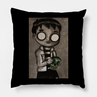 Deadboy with Green Skull Pillow