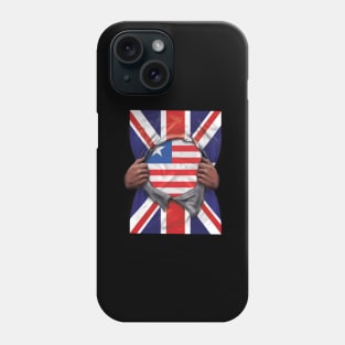 Liberia Flag Great Britain Flag Ripped - Gift for Liberian From Liberia Phone Case