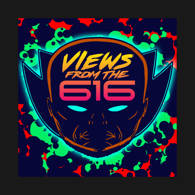 Green & Red Views From The 616 Logo (Front Only) by ForAllNerds