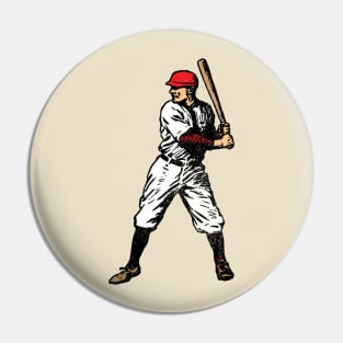 Vintage Baseball Player (Red - distressed) Pin