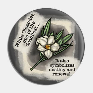 White Oleander Painting Inspired by Wednesday Addams Nevermore Gift Pin