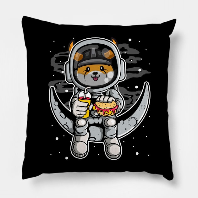 Astronaut Fastfood Floki Inu Coin Floki Army To The Moon Crypto Token Cryptocurrency Wallet Birthday Gift For Men Women Kids Pillow by Thingking About