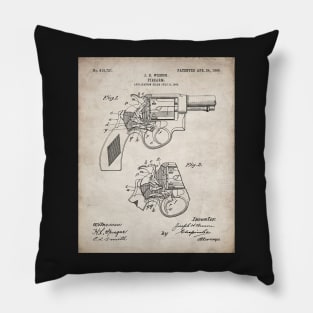 Hand Gun Revolver Patent - Gun Loving Self Defense Art - Antique Pillow