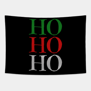 HO HO HO in Christmas Color Tapestry